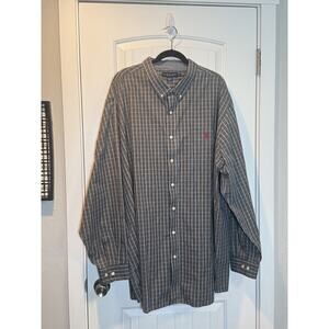 U.S. Polo Assn 4XT Plaid Cotton Blend Long Sleeve Button Down